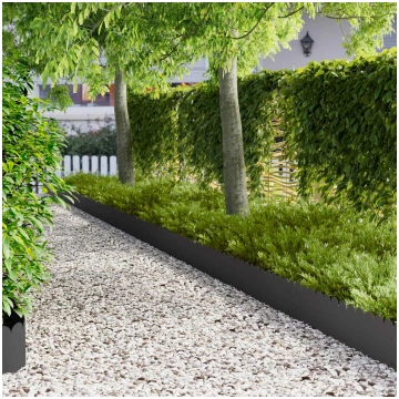 Zāliena apmale 10 pcs 103 x 25 cm tērauds melns