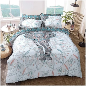 Sleep Down Elephant Mandala Teal Bed Reversable Qu