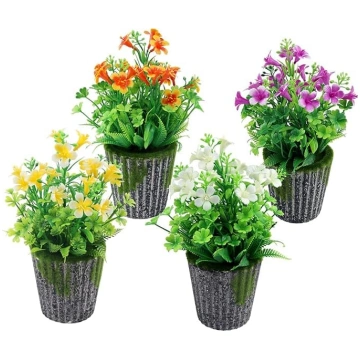 4 mākslīgo ziedu komplekts Plastmasas ziedi 24 cm 