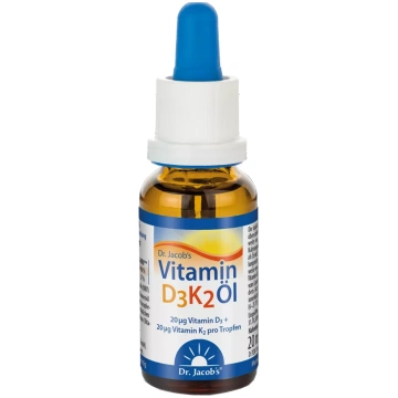DR.JACOBS D3 K2 vitamīni pilieni, 20 ml