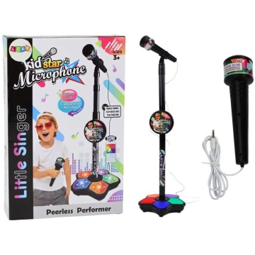Mikrofons ar statīvu bērniem Lean Toys, melns