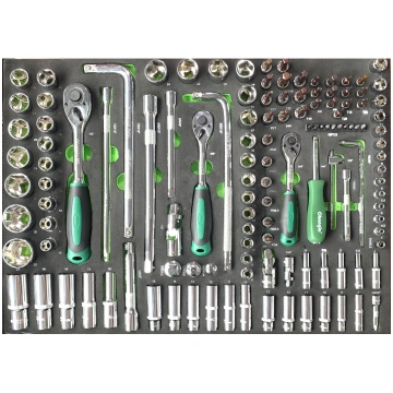 1/4" + 3/8" + 1/2" Dr. Socket set 127pcs. Tray CHA