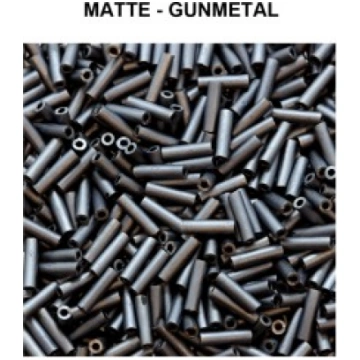 Miyuki sēklu pērlītes Bugle 6mm Matte - Gunmetal (