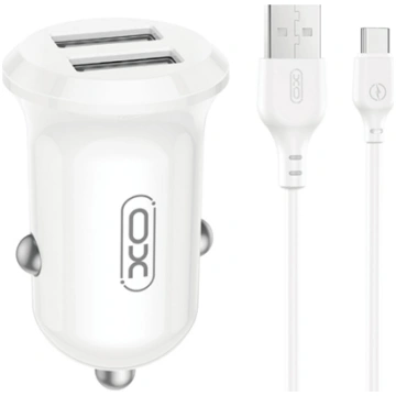 XO CC67 Car charger 2xUSB 12W + Type C cable MAN#C