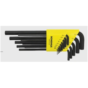 Bondhus 12199 - Set of 9 Hex L-wrenches, Long Leng