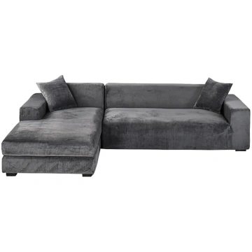 Velvet Sofa Cover L Shape, 2-Piece Stretch L Shape