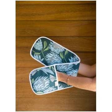 Alove Supreme Joined Oven Gloves Protea (Blue on G