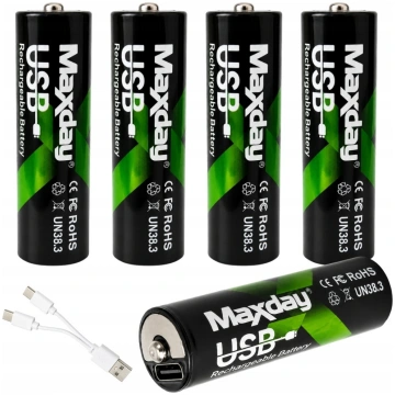 AA Li-Ion 1.5V 2200mWh uzlādējamas baterijas ar US