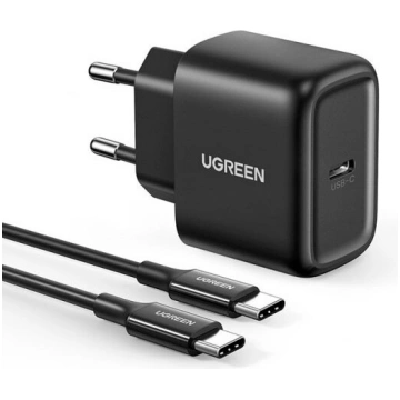 USB-C 25W PD tālruņa lādētājs + 2m melns USB-C kab