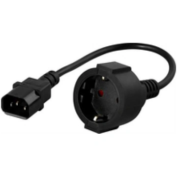 Deltaco DEL-109P-50 power cable Black 0.5 m C14 co