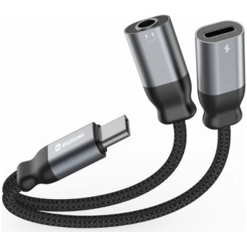 Swissten Textile USB-C / USB-C / Aux 3.5mm Chargin