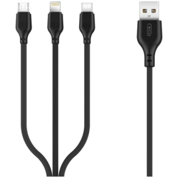 Xo Nb103 3-in-1 uzlādes kabelis: Usb-c, Micro Usb,