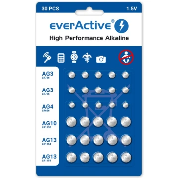 Mini alkaline battery Set everActive 10 x G3 / LR4