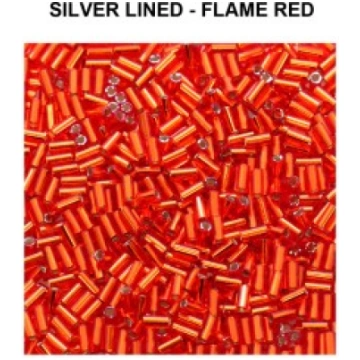 Miyuki sēklu pērlītes Bugle 3mm Silver Lined - Fla