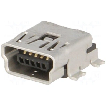 Socket | USB B mini | on PCBs | SMT | PIN: 5 | hor