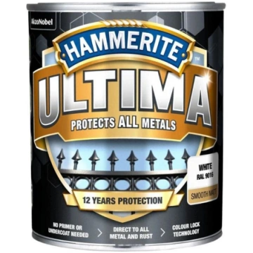 Krāsa metālam HAMMERITE ULTIMA MATT matēta, balta 