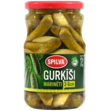 Gurķi, 3-6cm, marinēti, Spilva, 670g