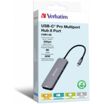 Verbatim USB-C Pro Multiport Hub 8 Port CMH-08 321