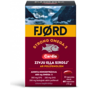 FJORD Strong OMEGA -3 Cardio, 60 kapsulas