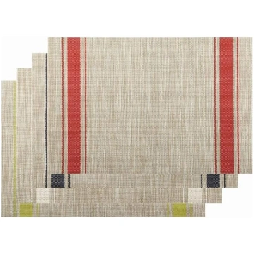Sets of 4 Place Mats, PVC Placemats, Rectangular P