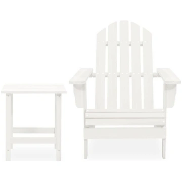 Dārza Adirondack krēsls ar galdu, balts, Balta Nav
