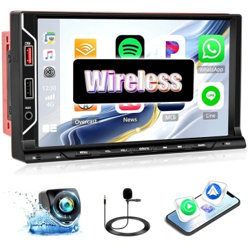 SIXWIN Double DIN auto radio ar bezvadu CarPlay An