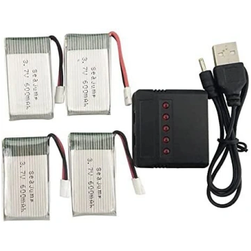4 gabali Lipo akumulators 3.7v, 600 mAh Rc kvadrik