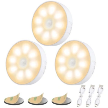 x 8 LED naktslampiņu komplekts ar kustības sensoru