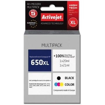 Activejet AH-M650RX tinte (HP 650 CZ101AE/CZ102AE 