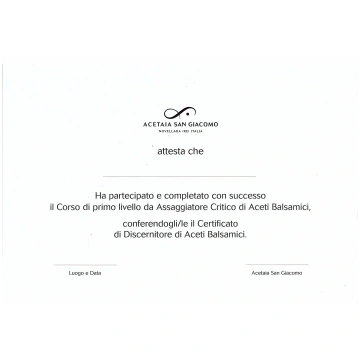 First Level Course for Critical Taster of Balsamic