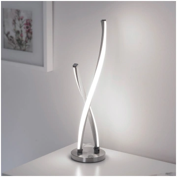 Paul Neuhaus LED galda lampa Polina, sudraba, metā