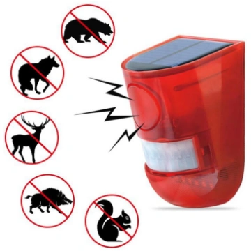 Solar Strobe Siren Alarm Light Outdoor Waterproof 