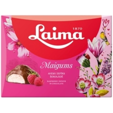 Zefīrs šokolādē Maigums, aveņu, Laima, 185g