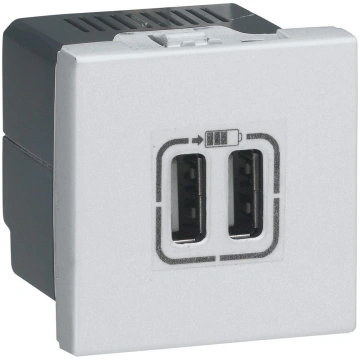 Double USB socket Mosaic - 5V - 1500 mA - 2 module