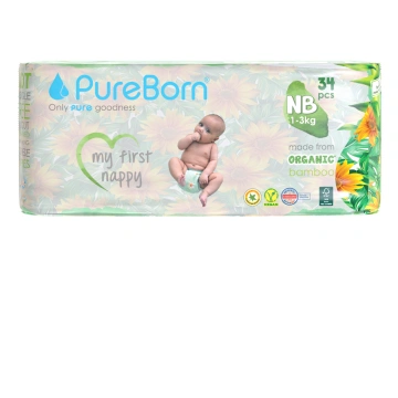 PureBorn autiņbiksītes ar klipšiem NB izmērs Singl