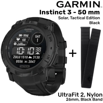 GARMIN Instinct 3 - 50 mm, Solar, Tactical Edition