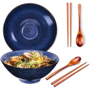 Ramen keramikas trauku komplekts ar 8 bļodiņām, 2 