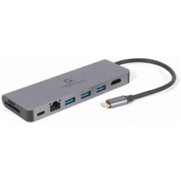 Multi-port adapter Cablexpert USB Type-C 5in1 Hub+