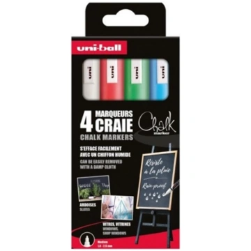 UNI-BALL Uni Chalk marker zestaw 4 szt. PWE5 ( whi