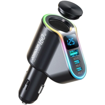 4in1 USB-A 2x USB-C PD ātrais auto lādētājs 150W m