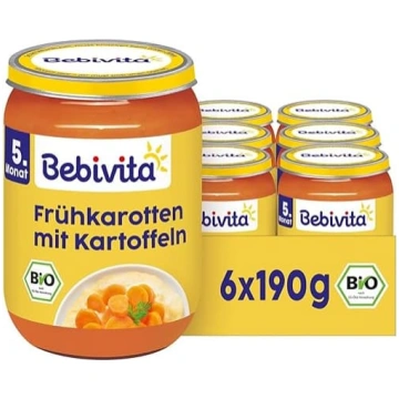 Bebivita bioloģiskie burkāni ar kartupeļiem (6 x 1