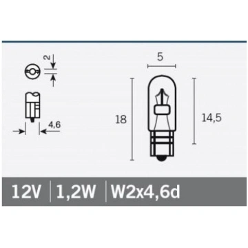 VPARTS Spuldze BILUX 12V 1.2W 14685