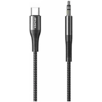 Kabel USB Awei USB-C - mini Jack 3.5 mm Czarny (69