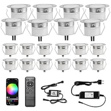 30 WiFi LED padziļinājumā iebūvētu grīdas lampu ko