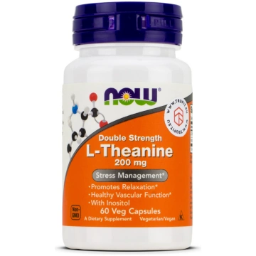 L-Theanine 200mg Now Foods 60 kapsulas