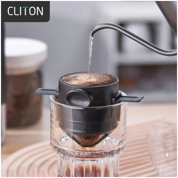 CLITON Pour-Over Coffee Dripper, Stainless Steel C