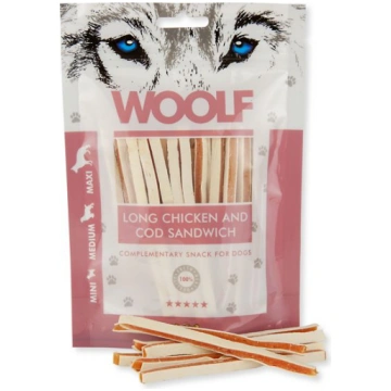 Brit WOOLF 100g CHICKEN COD SANDWICH LONG VAT00514