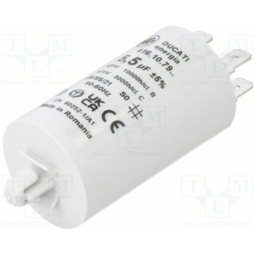 Capacitor: polypropylene; motors, run; 5.5uF; 400V