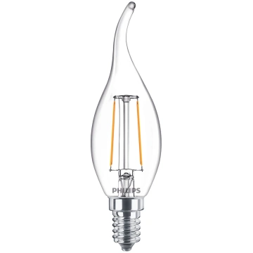 Spuldze Philips LED, B35, 2700 °K, E14, 2 W, 250 l