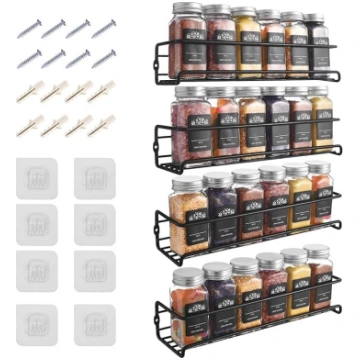 LXUDN Rocneuna 4 gabalu komplekts Spice Rack Wall